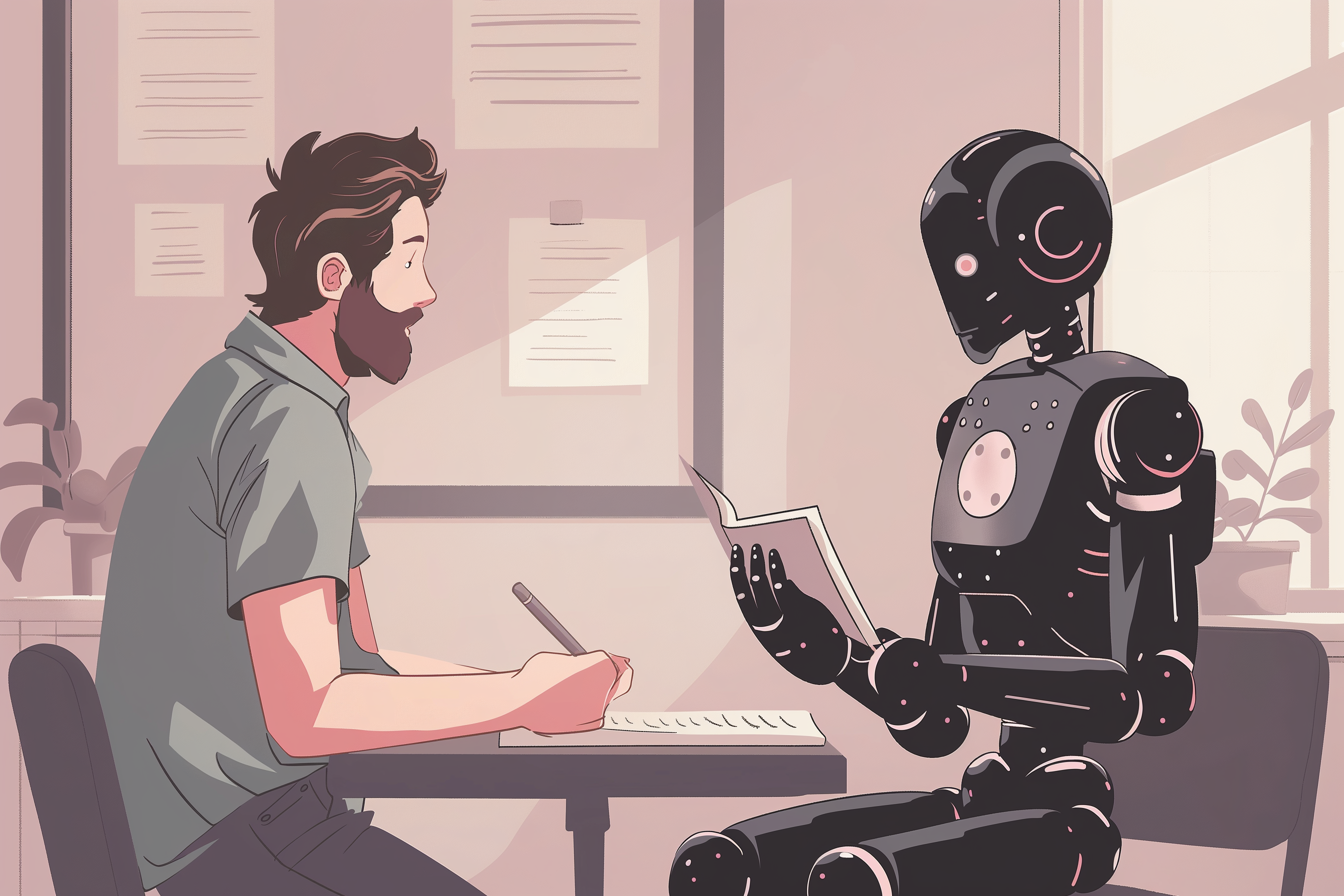 Robot and human talking